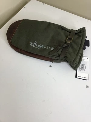 RALPH LAUREN RLL Mitones Verde con Palmas de Cuero ¡NUEVO CON ETIQUETAS! Foto 1 de 3
