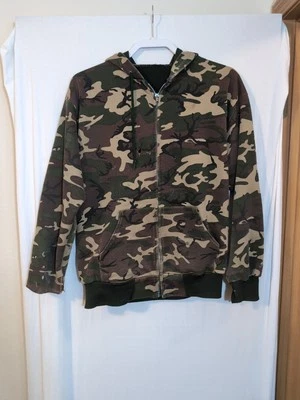 *Muy Envejecido* Sudadera con Capucha Camuflada Cremallera Completa XL De Colección Sin Marca Foto 1 de 4