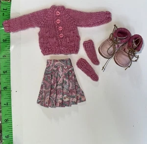 for Blythe handmade knitted outfits for doll Sweater,Skirt, Socks, And Boots New - Picture 1 of 1