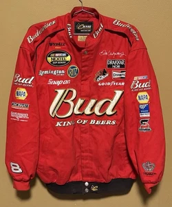 Vintage NASCAR Dale Earnhardt Jr Bud King Of Beers Chase Authentics Jacket XL - Picture 1 of 3