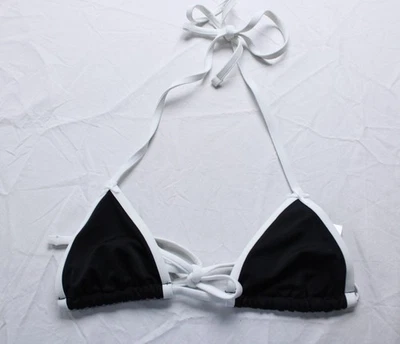 PINK By Frankie's Bikinis Women's Cape May Bikini Top AC2 Black Medium NWT  - Image 1 of 3