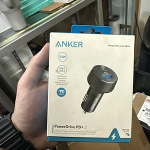 Anker 33W 2-Port Car Charger PowerDrive PD+2 USB-C Car Adapter for iPhone/Galaxy - Picture 1 of 5