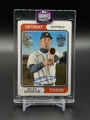 Riley Greene RC 2025 Archives Signature Series Topps Heritage Real One Auto /50 - Image 1 of 3