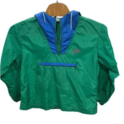 Chaqueta de lluvia Nike Sportswear grande verde y azul vintage de los años 80 - Usada Foto 1 de 4