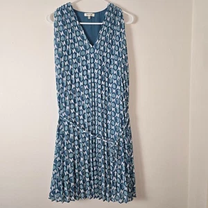 Abito Max Studio donna extra small blu senza maniche scollo a V plissettato - Foto 1 di 10