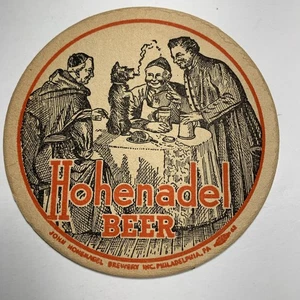 Hohenadel Beer Coaster 4 Inch Philadelphia Pennsylvania Monk Scene 1930’s - Picture 1 of 3