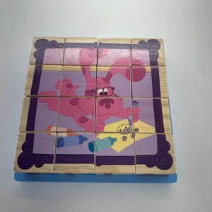 BLUE’S CLUES & YOU! CUBE PUZZLE 16PCS Complete With Wood Stand Melissa & Doug - Picture 1 of 9