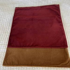 2 Crate Barrel VELVET Pillow Covers Red/wine Orange Zipper FALL HOLIDAYS 20" - Picture 1 of 8