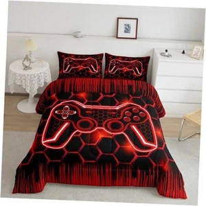 Gamer Comforter Set Queen Size Kids Game Controller Comforter for Boys Teens - Picture 1 of 8