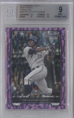 2012 Bowman Draft Draft Picks Purple Ice /10 Victor Roache #BDPP13 BGS 9 MINT - Image 1 of 2
