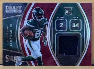 2021 Panini Select Elijah Moore Draft Selections Red Prizm Jersey NY Jets - Picture 1 of 2