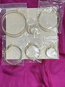 Fashion Jewelry Gold Tone Hoop Earrings -Clip on - Bundle Lot Of 6 Pairs NWOB - Picture 1 of 6