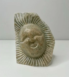 Vintage Speckstein Felsen Sonnengesicht Skulptur handgeschnitzt - Bild 1 von 6