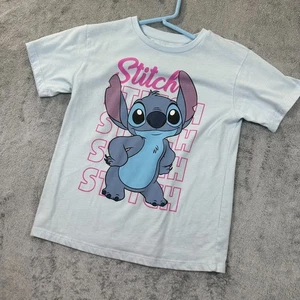 Disney Stitch T-Shirt Kids M 7/8 | Blue Graphic Tee Lilo & Stitch Mad Engine - Picture 1 of 7