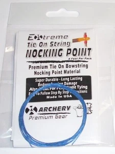 BLUE - TIE ON BOWSTRING NOCKING NOCK POINT 48" Also Great For Silencers & Peep - Picture 1 of 3