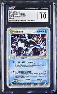 CGC 10 GEM MINT Kingdra ex 2003 EX Dragon 92/97 Holo Rare Pokemon Card psa - Picture 1 of 2