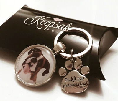 Personalised Photo Gift Keyring Cat Dog Pet Memory Loss Present Memorial Gift - Image 1 of 3