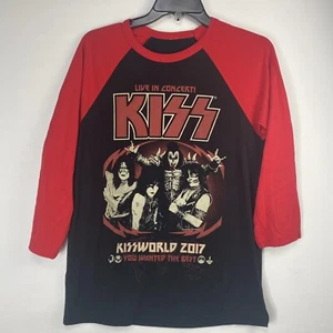 Kiss Band Raglan Jersey Concert Shirt Kissworld 2017 Tour Small - Picture 1 of 4