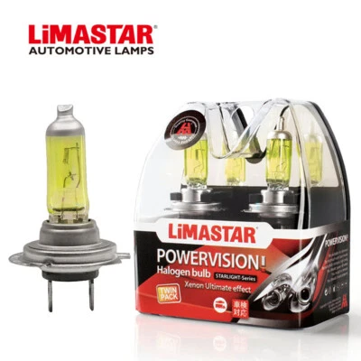 Golden Yellow H7 55w Halogen Fog Snow Light Headlight Bulbs 3000K (PAIR) Euro - Image 1 of 4