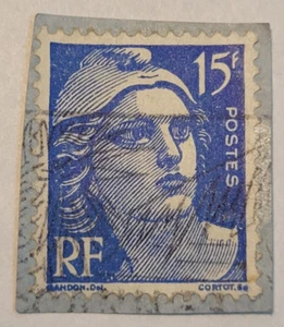 Franqueo de los Países Bajos ~ Sello azul de 15¢ ~ publicado/usado ~ c.1955 ~ 16 - Imagen 1 de 6