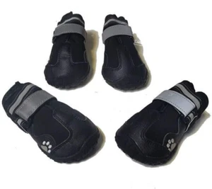Dog Shoes Boots Paw Protectors Rugged Anti Slip Hot Cold Waterproof Black Sz 6 L - Picture 1 of 9