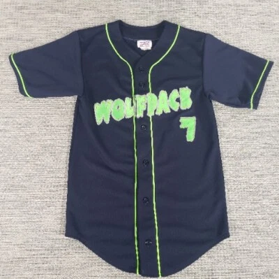 Camiseta de béisbol vintage trabajo en equipo ropa deportiva para hombre pequeña azul Wolfpack #7 Foto 1 de 4