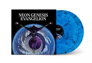 NEON GENESIS EVANGELION - SHIRO SAGISU 2X BLUE & BLACK MARBLED VINYL LP (NEW) - Picture 1 of 5