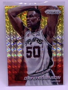 2014-15 DAVID ROBINSON THE ADMIRAL SPURS YELLOW RED MOSAIC PRIZM #227 HOF 