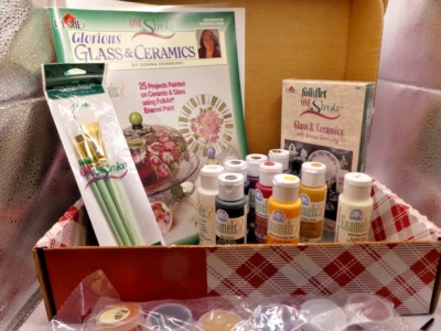 Donna Dewberry's Plaid Glorious Glass & Ceramic One Stroke Paint Kit  by Plaid - Image 1 of 4