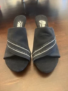 NWOB - Onex Black & Silver Metallic Strap Shoes/Sandals - Never Worn Size - 10M - Picture 1 of 9