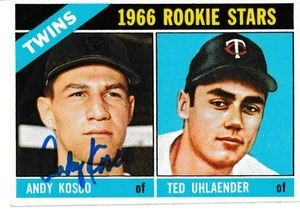 Signed 1966 Topps ANDY KOSCO Minnesota Twins card #264 COA - Picture 1 of 1