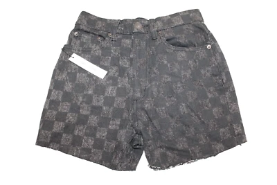 NUEVO Pantalones Cortos Vaqueros Marc Jacobs High Rise Mom Grunge Gris A Cuadros Nuevos con Etiquetas Talla 25 Foto 1 de 4