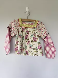 NWT Matilda Jane size 4 girls Art School Mixed-Print Peasant Top long sleeve - Picture 1 of 4