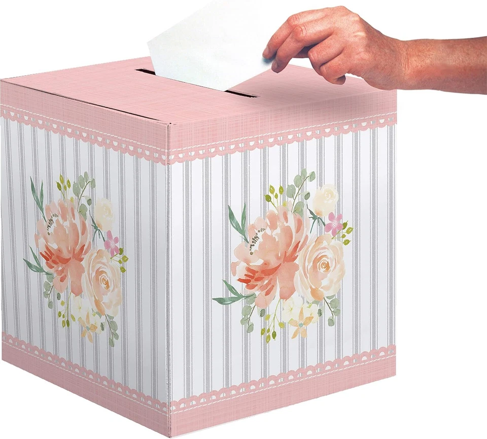 Best Day Ever Floral Spring Bridal Shower Wedding Party Decoration Card Box - Image 1 of 1