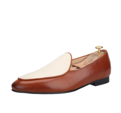 Mens Retro British Round Toe Color Matching Loafers Business Party Dress Shoes H - Image 1 of 4