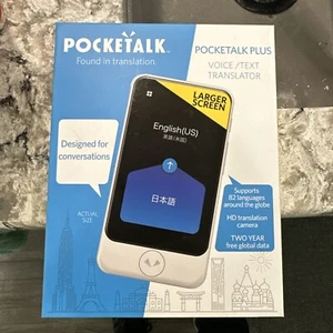 Pocketalk Plus Instant Two-Way VOICE TRANSLATOR with Camera & Image Translation - Picture 1 of 3