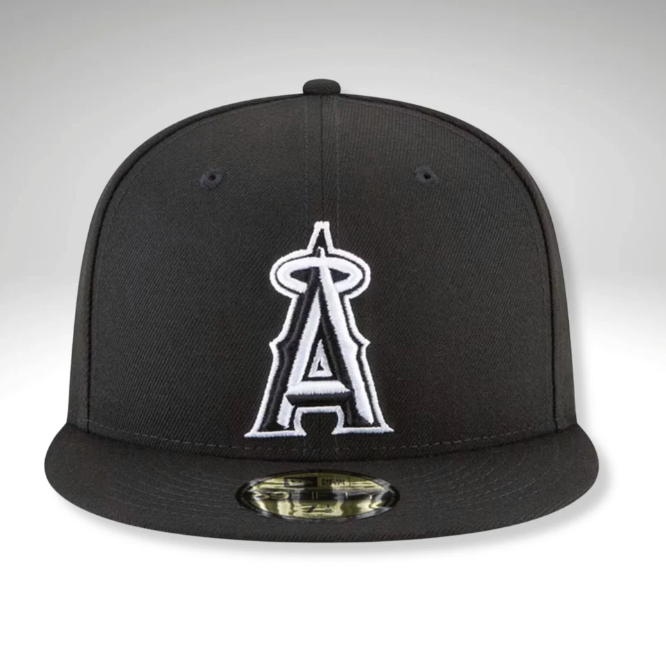 Los Angeles Anaheim Angels ANA MLB Authentic New Era 59FIFTY Fitted Cap - B/W - Image 1 of 1