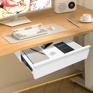 Under Desk Drawer Hidden Fixing Desktop Organizer Slide Out Table Tray Office - Picture 1 of 16