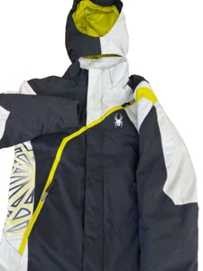Spyder KIDS Jacket (BLACK/GRAY YELLOW 16)USED - Picture 1 of 8
