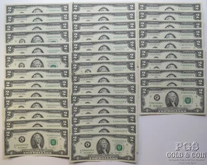 (37) $2 Federal Reserve Notes 7 Groups of Consecutive Serial Numbers 25776 - Picture 1 of 12