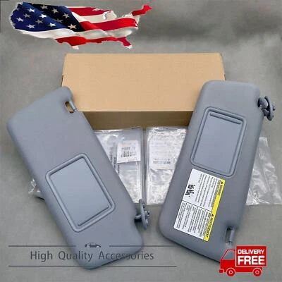 OEM 05-15 For Toyota Tacoma Sun Visor LH Driver & RH Passenger Side Gray 1 Pair - Image 1 of 4