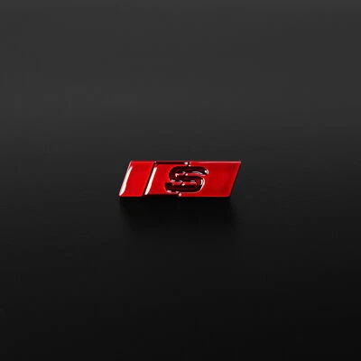 Audi S Schriftzug Logo Emblem selbstklebend 9x30mm rot SLine 9x30mm  - Bild 1 von 3
