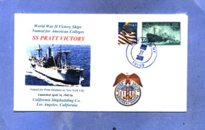 PRATT VICTORY Ship named: Pratt Institute Brooklyn, NY, Flag First Day PM,# 939 - Picture 1 of 1