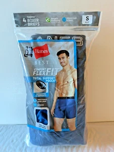 Hanes Men's Small Comfort Flex Fit Total Support Pouch Boxer Briefs, 4 Pack, NEW - Picture 1 of 2