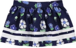 NWT Girls 5T Gymboree “SPRING PREP” Cotton Blue/Green Floral Ribbon Trim SKIRT - Picture 1 of 1