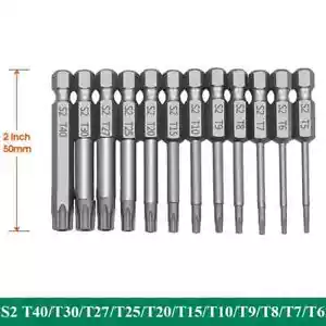Hex Bits Driver Heads 11 Pieces 1/4 inch Drill Magnetic Bit Set Torx Screwdriver - Picture 1 of 3