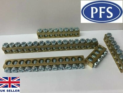 EARTH/NEUTRAL BUSBAR 4 -85 WAY/HOLE SCREW METAL STRIP BLOCK CONNECTOR TERMINAL - Image 1 of 4