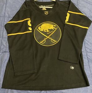 Adidas Buffalo Sabres Gold Jersey Hockey NHL 52 Rare Excellent Condition 🔥😎