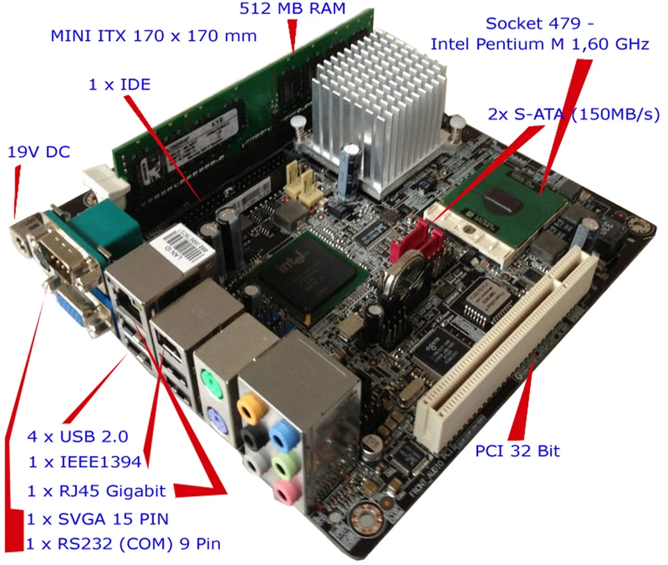 AOpen MAIN BOARD MINI ITX 17x17 1,6GHz CPU +TREIBER CD +BACK PANEL WinXP 98 95 D - Bild 1 von 1