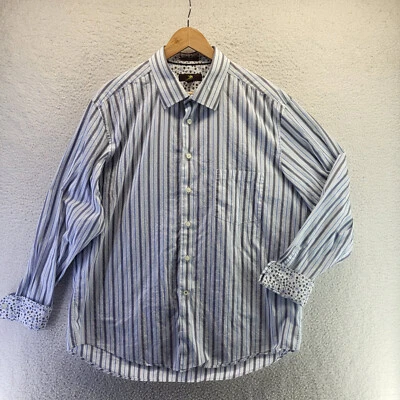 Camisa Egara Para Hombres 2XL Moderna Calce Ajustado Rayas Manga Larga Abotonada Puños Abatibles Foto 1 de 4